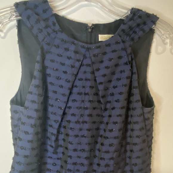 Shoshanna Dress Women's Navy Blue Dot Sleeveless Sparkly Metallic Dots Size 4 - Picture 2 of 8
